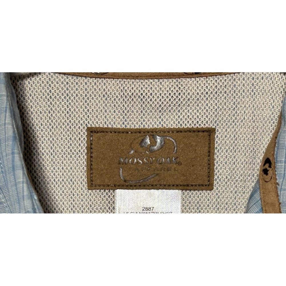Mossy Oak Fishing Blue Performance Vented Shirt‎ Button Down SZ XL Boating - Picture 11 of 16